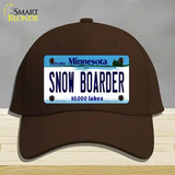 Snow Boarder Minnesota State Novelty License Plate Hat Cotton / Dark Brown