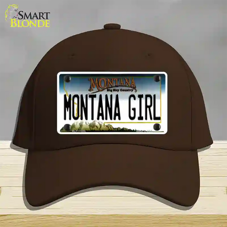 Montana Girl State Novelty License Plate Hat Cotton / Dark Brown