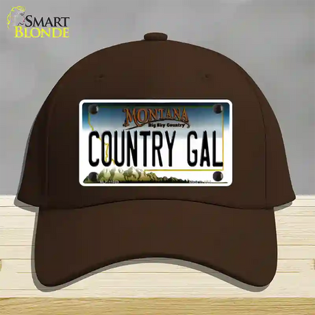 Country Gal Montana State Novelty License Plate Hat Cotton / Dark Brown