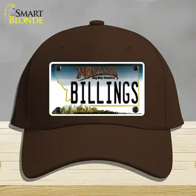 Billings Montana State Novelty License Plate Hat Cotton / Dark Brown