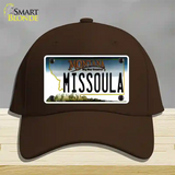 Missoula Montana State Novelty License Plate Hat Cotton / Dark Brown