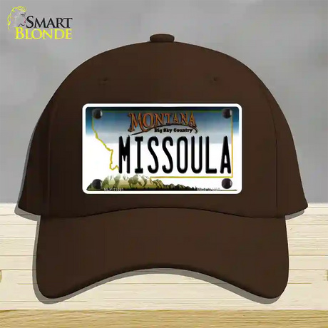 Missoula Montana State Novelty License Plate Hat Cotton / Dark Brown