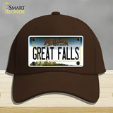 Great Falls Montana State Novelty License Plate Hat Cotton / Dark Brown