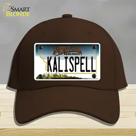 Kalispell Montana State Novelty License Plate Hat Cotton / Dark Brown