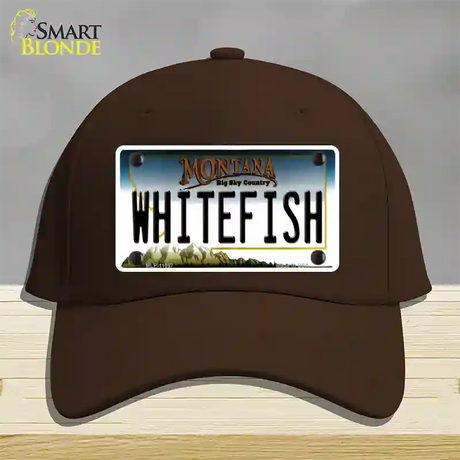 Whitefish Montana State Novelty License Plate Hat Cotton / Dark Brown