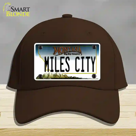 Miles City Montana State Novelty License Plate Hat Cotton / Dark Brown