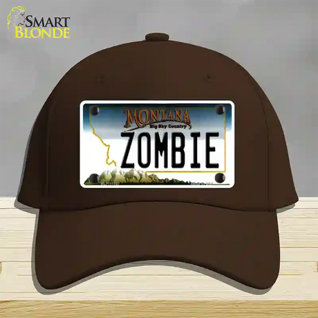 Zombie Montana State Novelty License Plate Hat Cotton / Dark Brown