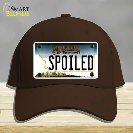 Spoiled Montana State Novelty License Plate Hat Cotton / Dark Brown