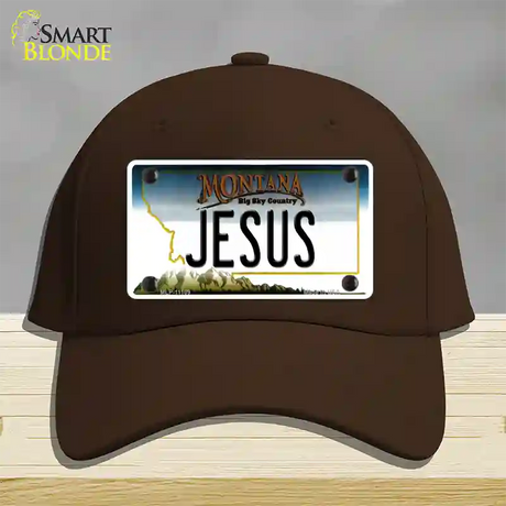 Jesus Montana State Novelty License Plate Hat Cotton / Dark Brown