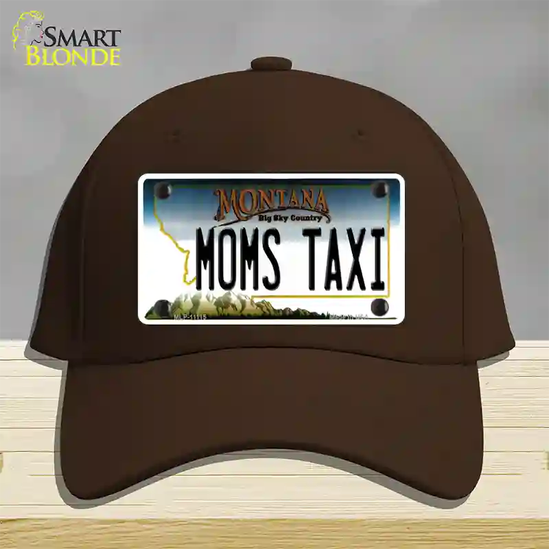 Moms Taxi Montana State Novelty License Plate Hat Cotton / Dark Brown