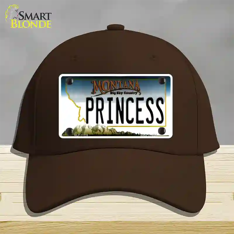 Princess Montana State Novelty License Plate Hat Cotton / Dark Brown