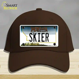 Skier Montana State Novelty License Plate Hat Cotton / Dark Brown