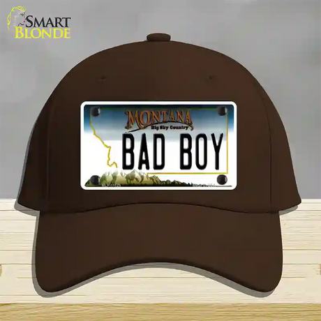 Bad Boy Montana State Novelty License Plate Hat Cotton / Dark Brown