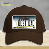 Best Dad Montana State Novelty License Plate Hat Cotton / Dark Brown