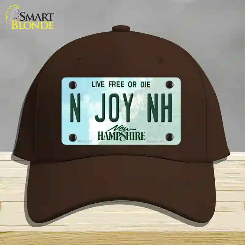 N Joy NH New Hampshire State Novelty License Plate Hat Cotton / Dark Brown