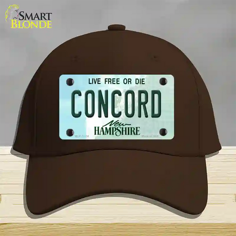 Concord New Hampshire State Novelty License Plate Hat Cotton / Dark Brown