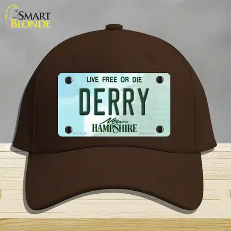 Derry New Hampshire State Novelty License Plate Hat Cotton / Dark Brown