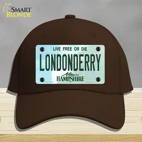 Londonderry New Hampshire State Novelty License Plate Hat Cotton / Dark Brown