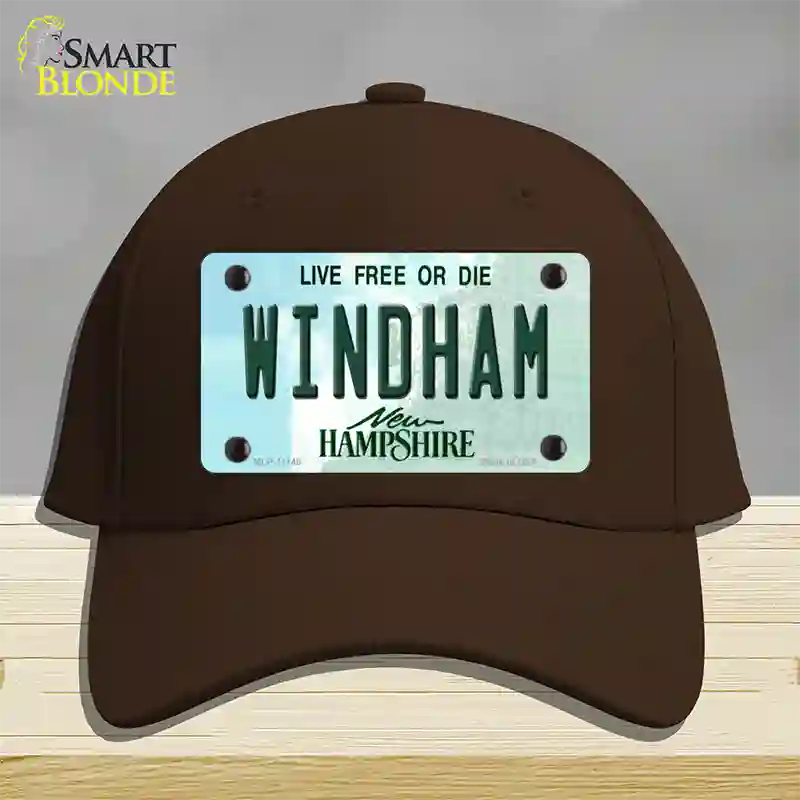 Windham New Hampshire State Novelty License Plate Hat Cotton / Dark Brown