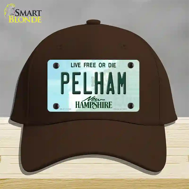 Pelham New Hampshire State Novelty License Plate Hat Cotton / Dark Brown