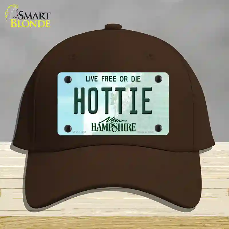 Hottie New Hampshire State Novelty License Plate Hat Cotton / Dark Brown