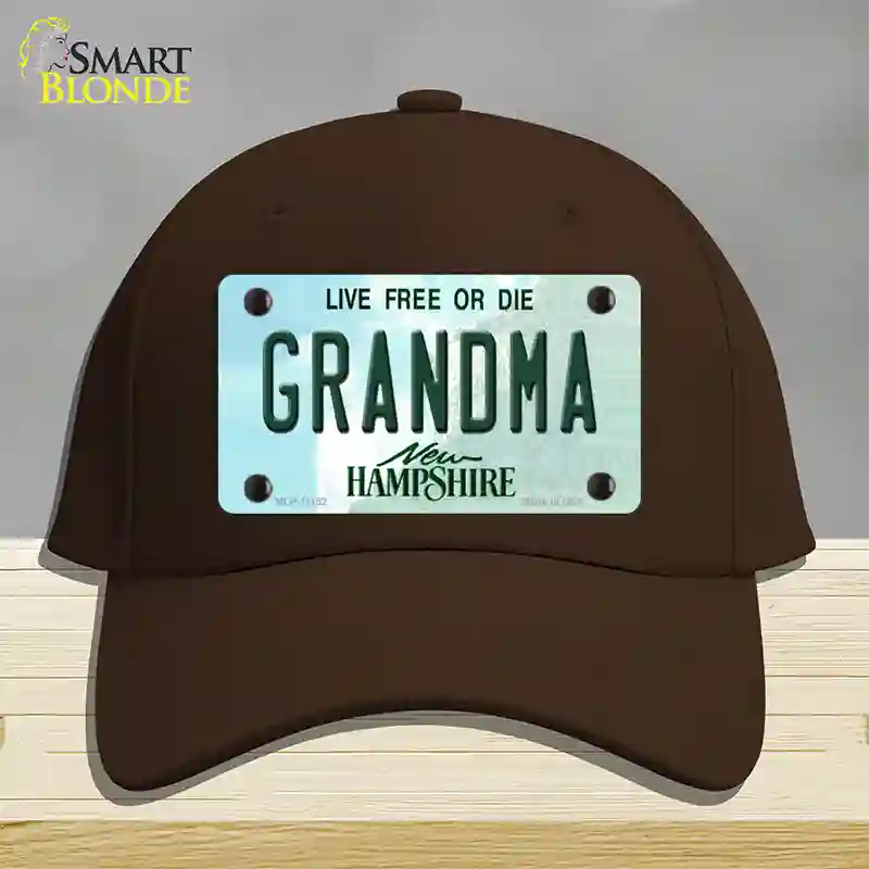 Grandma New Hampshire State Novelty License Plate Hat Cotton / Dark Brown