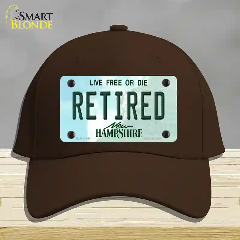 Retired New Hampshire State Novelty License Plate Hat Cotton / Dark Brown