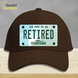 Retired New Hampshire State Novelty License Plate Hat Cotton / Dark Brown