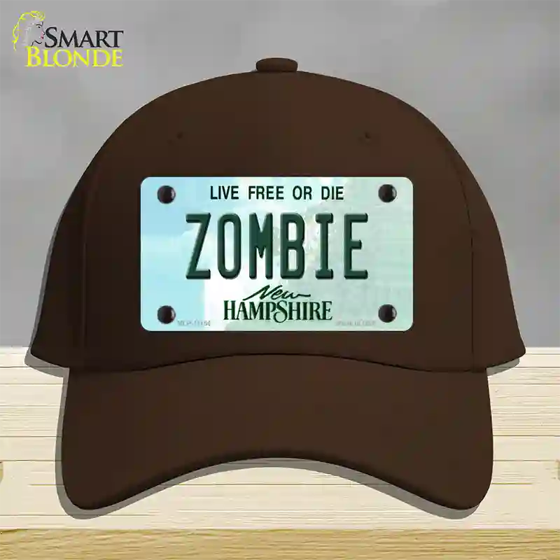 Zombie New Hampshire State Novelty License Plate Hat Cotton / Dark Brown