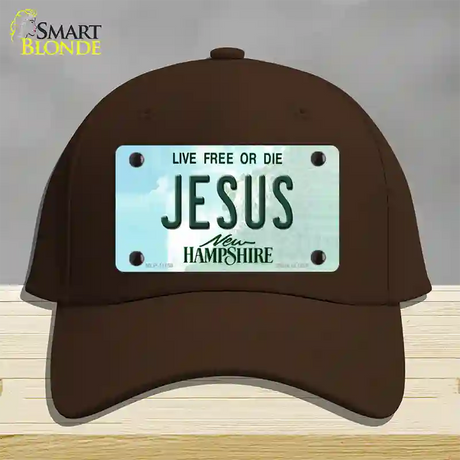 Jesus New Hampshire State Novelty License Plate Hat Cotton / Dark Brown