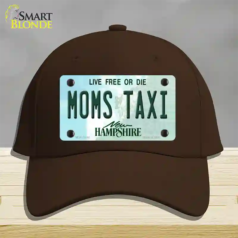 Moms Taxi New Hampshire State Novelty License Plate Hat Cotton / Dark Brown