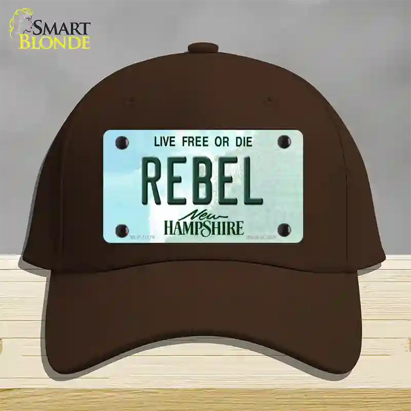 Rebel New Hampshire State Novelty License Plate Hat Cotton / Dark Brown