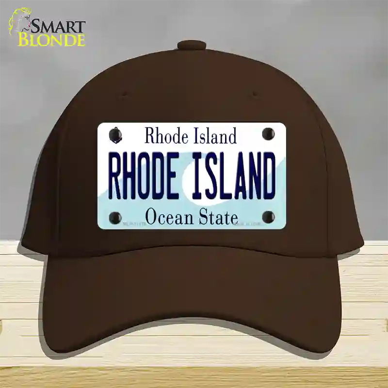 Rhode Island State Novelty License Plate Hat Cotton / Dark Brown