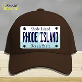 Rhode Island State Novelty License Plate Hat Cotton / Dark Brown