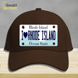 I Love Rhode Island State Novelty License Plate Hat Cotton / Dark Brown