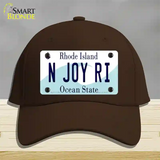 N Joy RI Rhode Island State Novelty License Plate Hat Cotton / Dark Brown