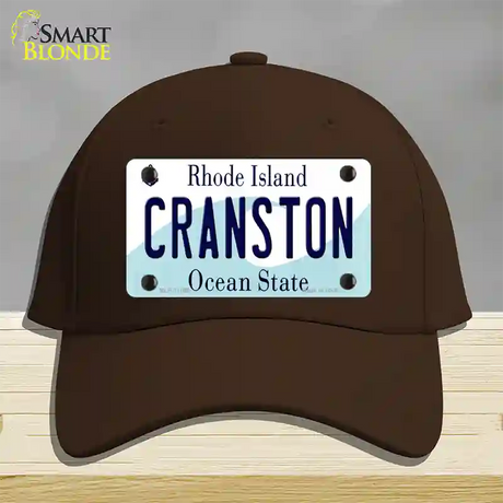 Cranston Rhode Island State Novelty License Plate Hat Cotton / Dark Brown