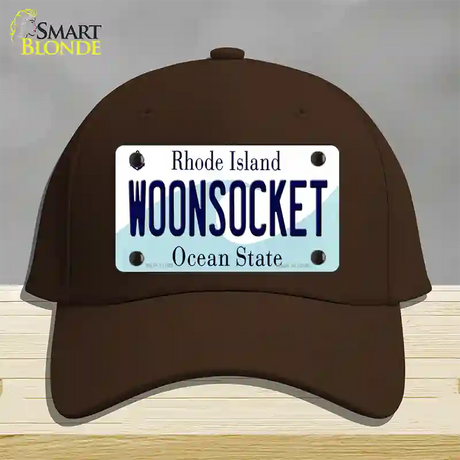 Woonsocket Rhode Island State Novelty License Plate Hat Cotton / Dark Brown