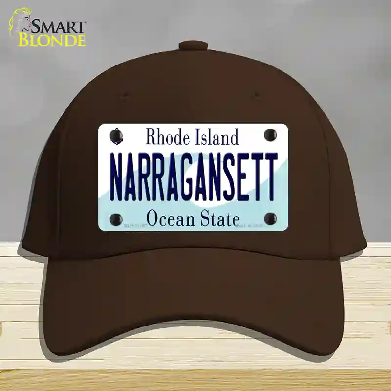 Narragansett Rhode Island State Novelty License Plate Hat Cotton / Dark Brown