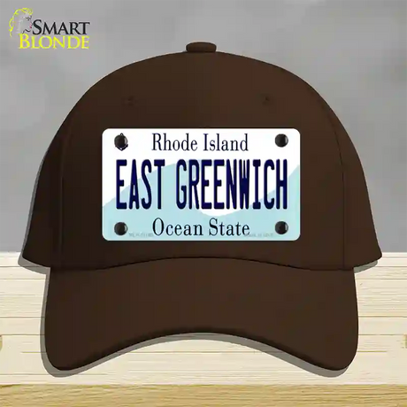 East Greenwich Rhode Island State Novelty License Plate Hat Cotton / Dark Brown