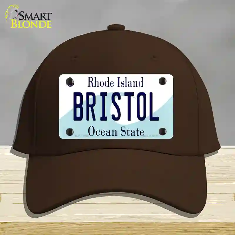 Bristol Rhode Island State Novelty License Plate Hat Cotton / Dark Brown