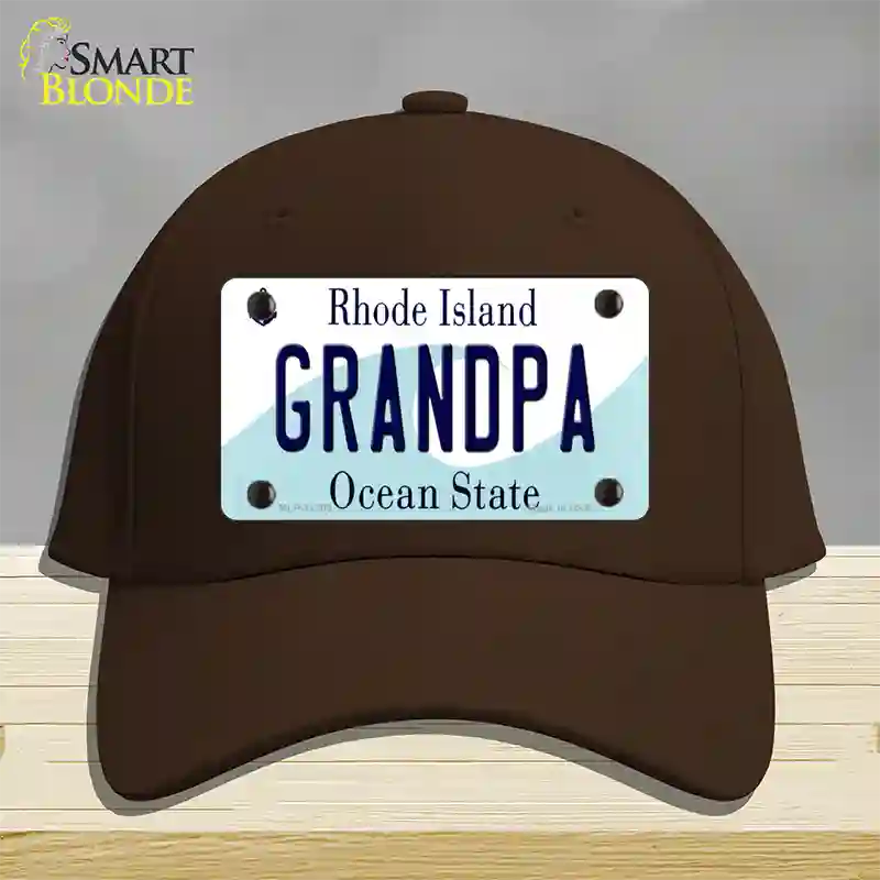 Grandpa Rhode Island State Novelty License Plate Hat Cotton / Dark Brown