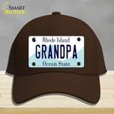 Grandpa Rhode Island State Novelty License Plate Hat Cotton / Dark Brown