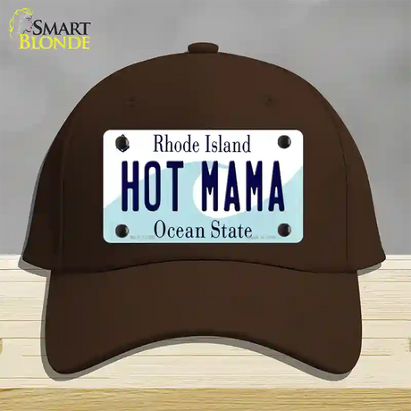 Hot Mama Rhode Island State Novelty License Plate Hat Cotton / Dark Brown