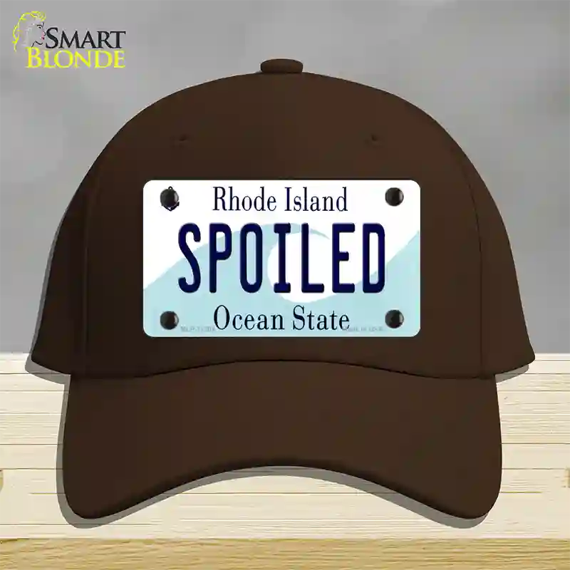 Spoiled Rhode Island State Novelty License Plate Hat Cotton / Dark Brown