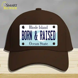 Born and Raised Rhode Island State Novelty License Plate Hat Cotton / Dark Brown