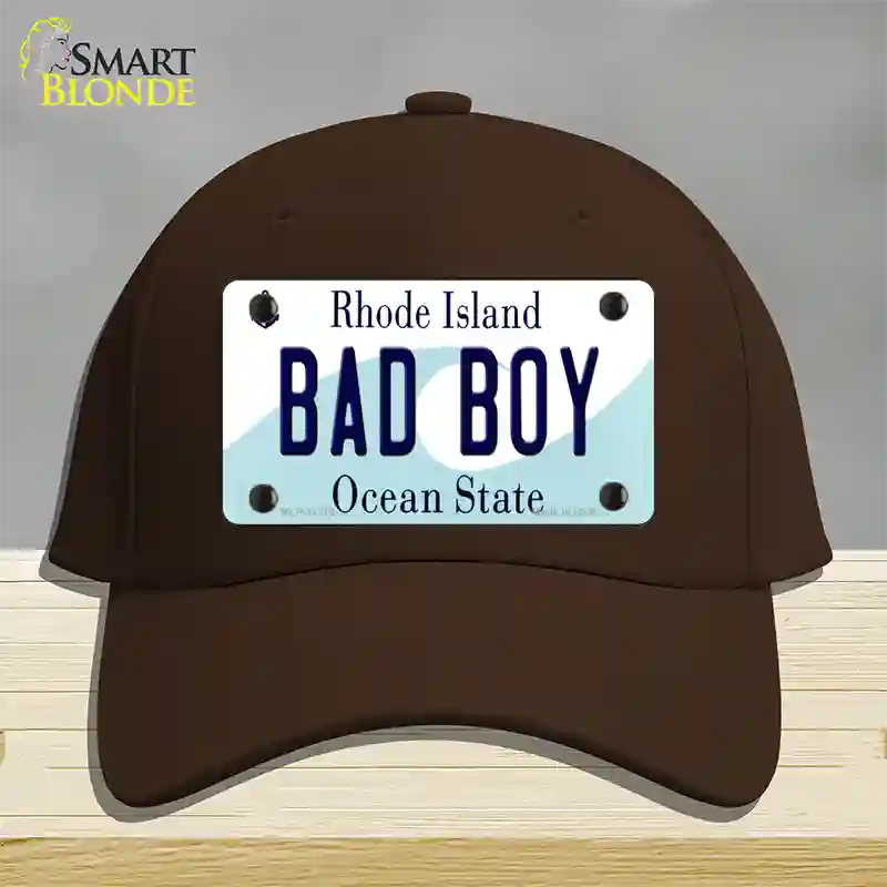 Bad Boy Rhode Island State Novelty License Plate Hat Cotton / Dark Brown