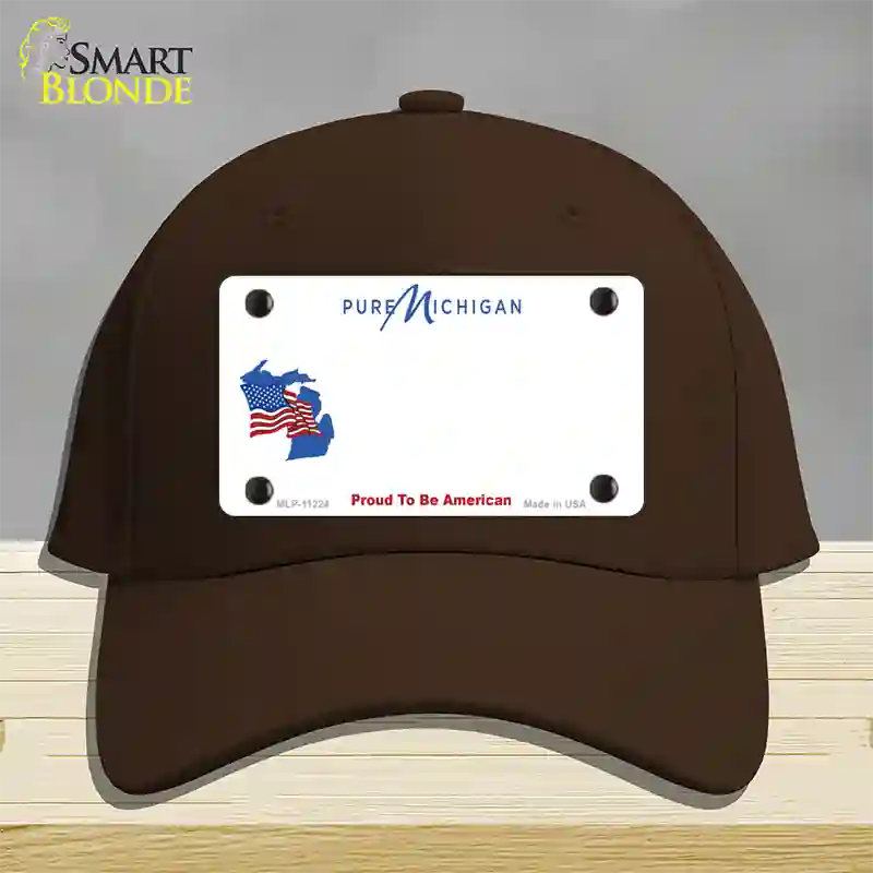 Pure Michigan Proud To Be American Novelty License Plate Hat Cotton / Dark Brown