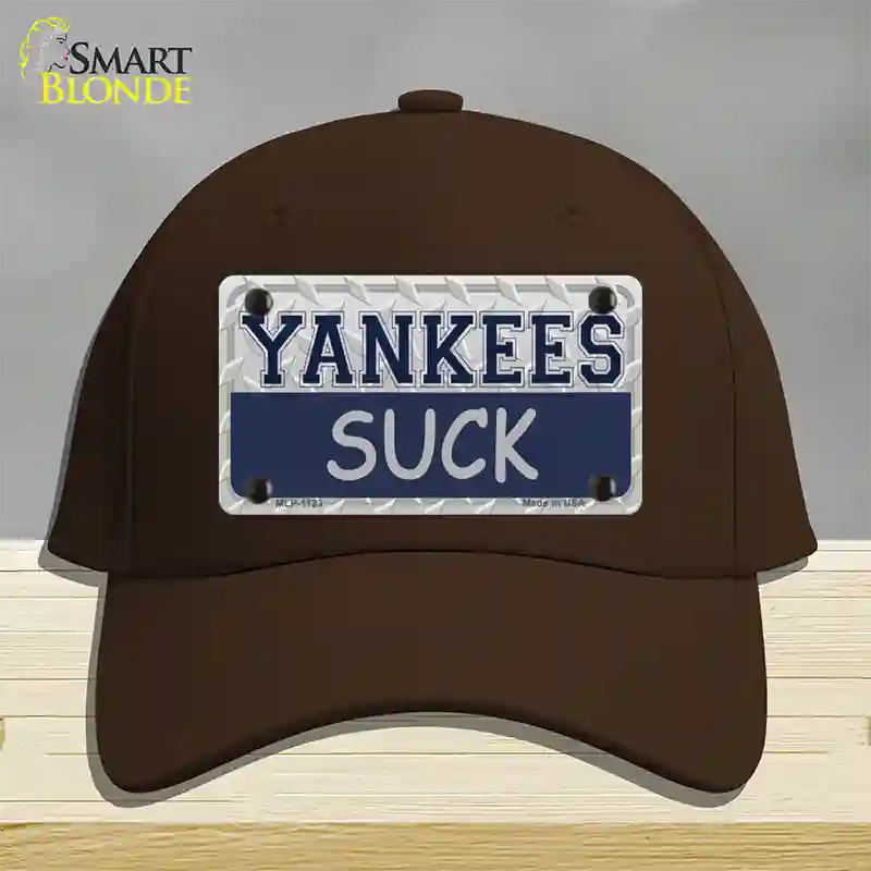 Yankees Suck Novelty License Plate Hat Cotton / Dark Brown