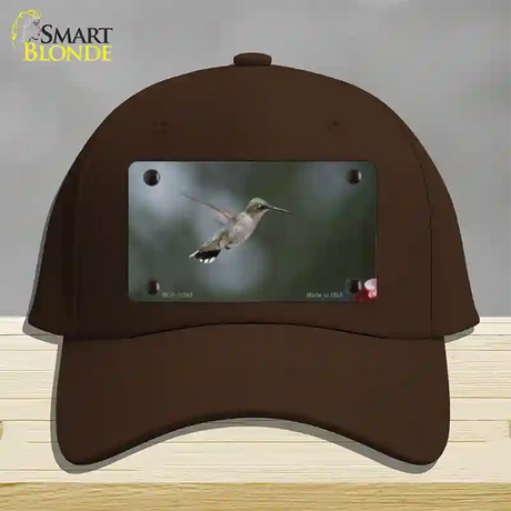 Hummingbird In Flight Novelty License Plate Hat Cotton / Dark Brown